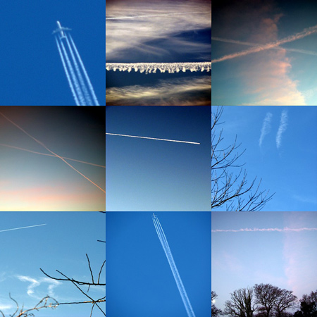 collage of contrails